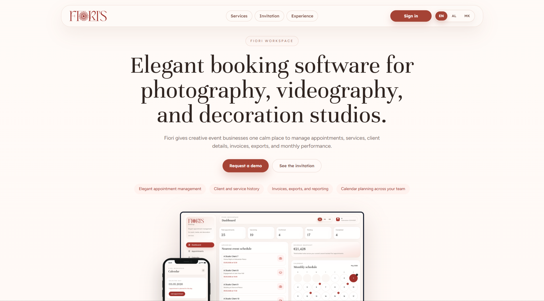 FiorisApp Booking Platform project image