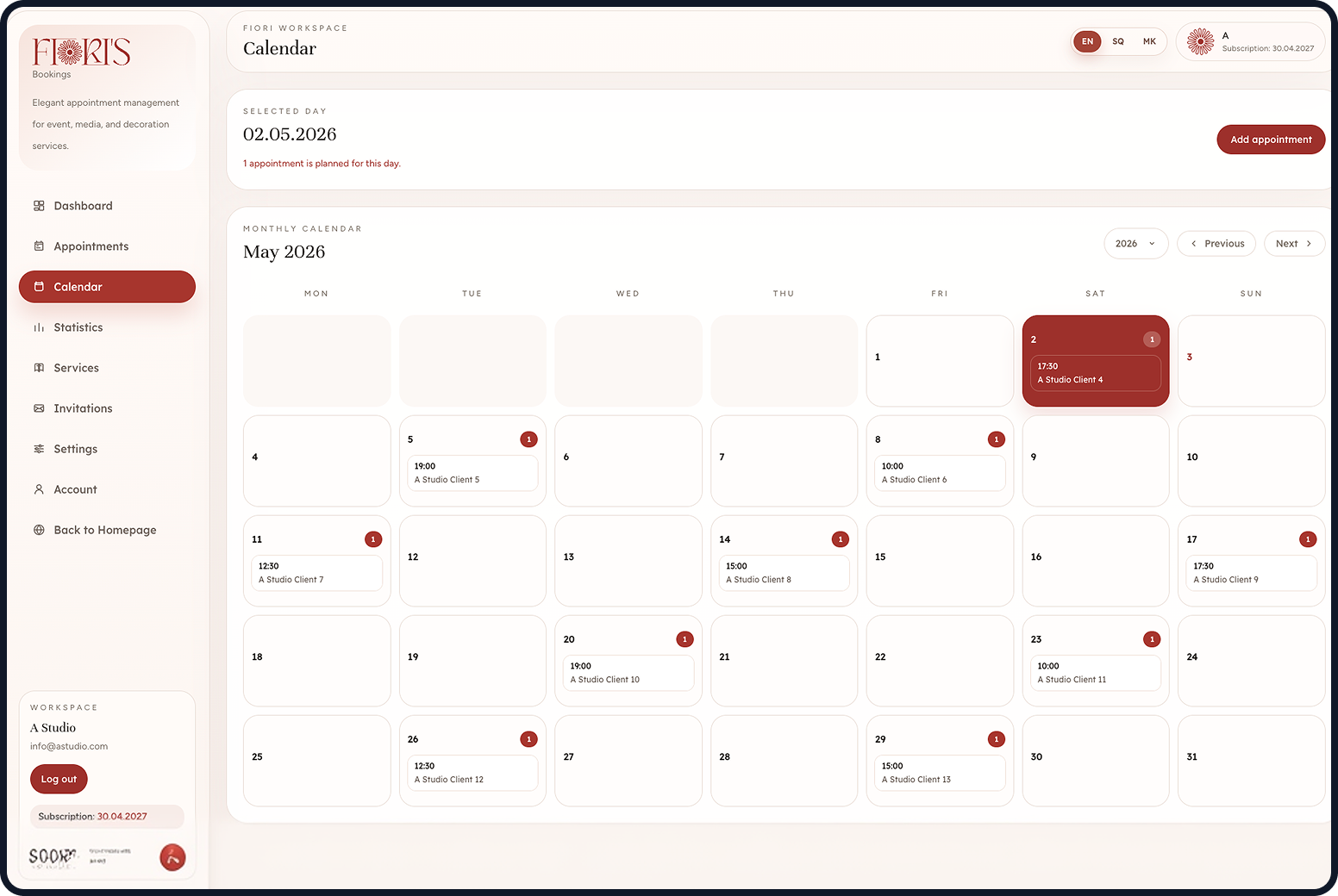 FiorisApp Booking Platform project image
