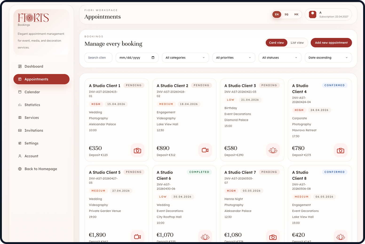 FiorisApp Booking Platform project image